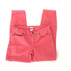 J Crew | Corduroy Toothpick Skinny Slim Leg Pants Size 29 Bottoms Pink